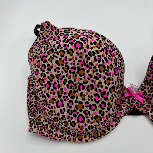 Victoria’s Secret Bra 36D Demi Leopard Print Pink Animal Push Up Underwire - Picture 4 of 11